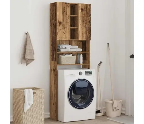 Veļasmašīnas Skapītis, Veca Koka, 64X25,5X190 Cm Vidaxl