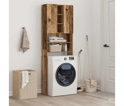 Veļasmašīnas Skapītis, Veca Koka, 64X25,5X190 Cm Vidaxl