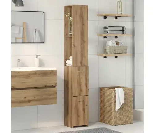 Vonios Kambario Spintelė, Artisano Ąžuolo, 25X25X170cm Mediena Vonios Kambario Spintelė, Artisano Ąžuolo, 25X25X170cm Mediena