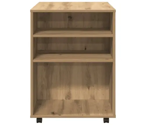 Plaukts Ar Riteņiem, Koka Krāsa, 60X53X72 Cm, Inženierijas Koks Vidaxl