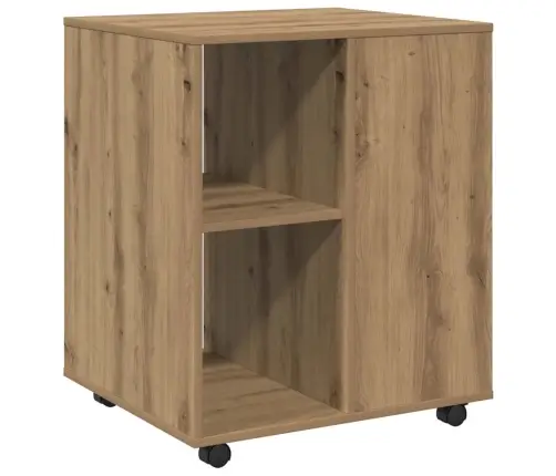 Plaukts Ar Riteņiem, Koka Krāsa, 60X53X72 Cm, Inženierijas Koks Vidaxl