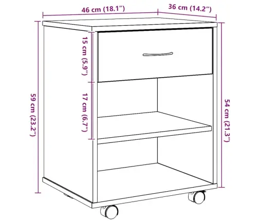 Rullkapp Artisan Tamm 46X36X59 Cm Insenerpuit