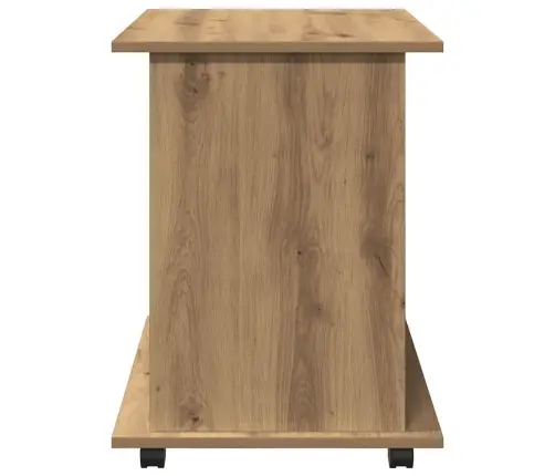 Plaukts Ar Riteņiem, Koka Krāsa, 60X45X60 Cm, Inženierijas Koks Vidaxl