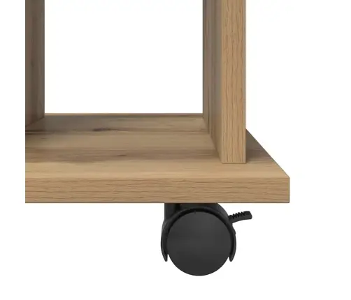 Plaukts Ar Riteņiem, Koka Krāsa, 60X45X60 Cm, Inženierijas Koks Vidaxl