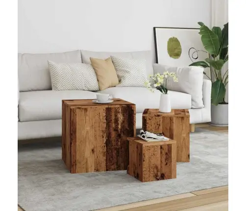 Galdiņi, 3 Gab., Veca Koka, Skaidu Plāksne Vidaxl