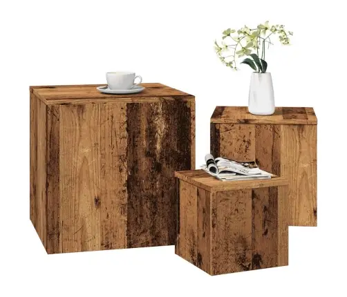 Galdiņi, 3 Gab., Veca Koka, Skaidu Plāksne Vidaxl