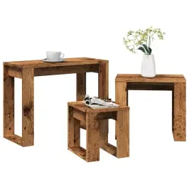 Galdu Ligzda 3 Gab. Old Wood Engineered Wood Vidaxl