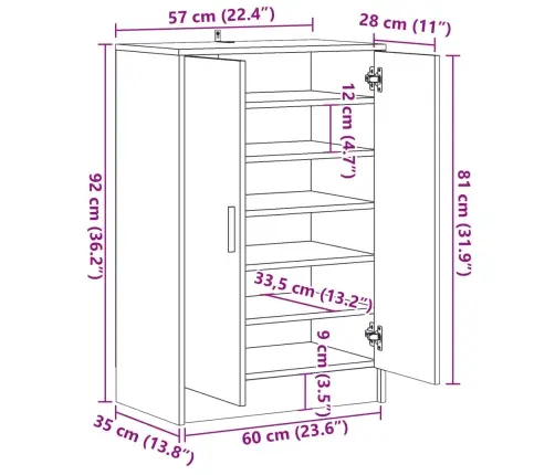 Spintelė Batams, Sendintos Medienos, 60X35X92cm Mdp