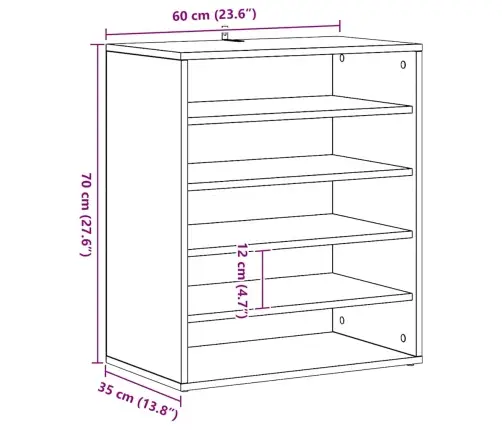 Kingakapp Artisan Oak 60X35X70 Cm Engineered Wood