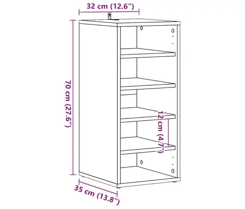 Apavu Plaukts, Veca Koka, 32X35X70 Cm, Inženierijas Koks Vidaxl