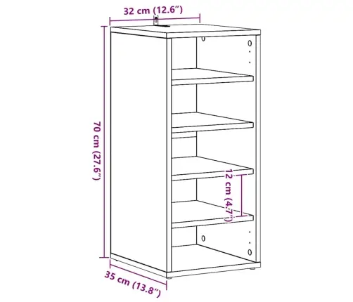 Kingakapid 2 Tk Artisan Oak 32X35X70 Cm Engineered Wood