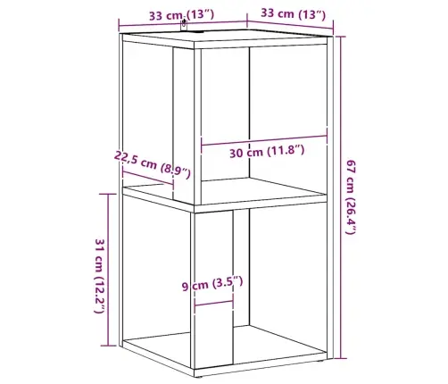 Nurgakapp Artisan Oak 33X33X67 Cm Engineered Wood
