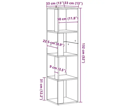 Nurgakapp Artisan Tamm 33X33X132 Cm Ehituspuit