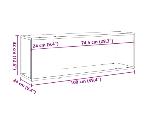 Tv Plaukts, Veca Koka, 100X24X32 Cm, Inženierijas Koks Vidaxl
