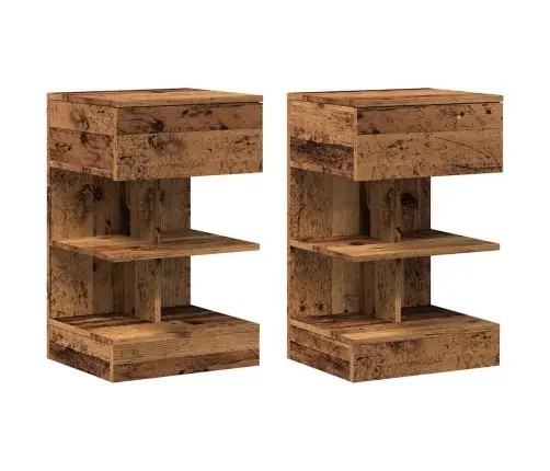 Naktsskapīši 2 Gab Old Wood 40X35X65 Cm Engineered Wood Vidaxl