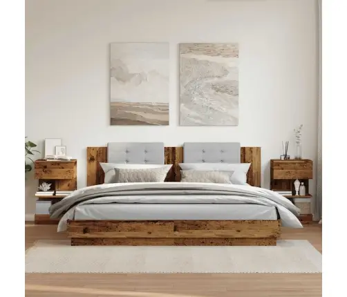 Naktsskapīši 2 Gab Old Wood 40X35X65 Cm Engineered Wood Vidaxl