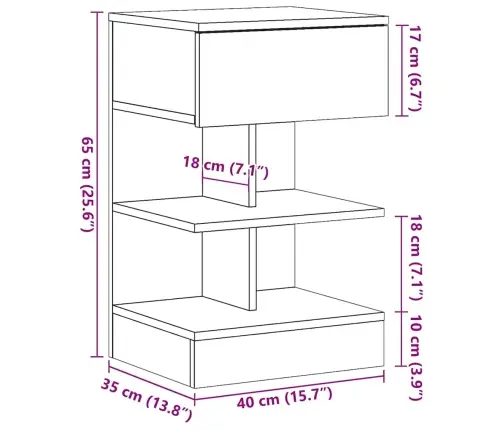 Naktsskapīši 2 Gab Old Wood 40X35X65 Cm Engineered Wood Vidaxl