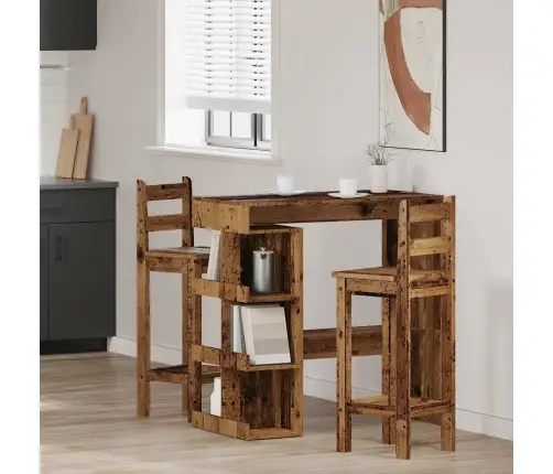 Bāra Galds Ar Plauktu, Veca Koka, 100X48X101,5 Cm Vidaxl