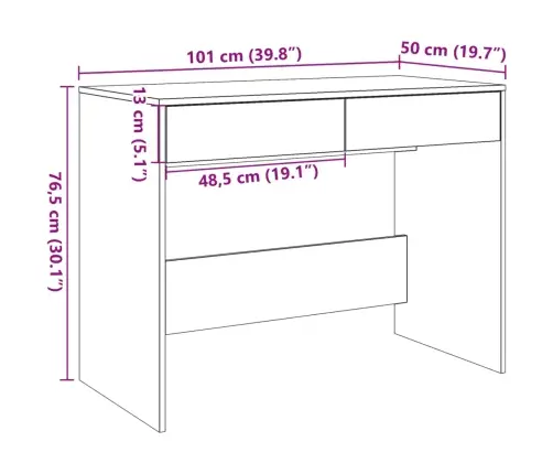 Rašomasis Stalas, Medienos, 101X50X76,5cm Apdirbta Mediena