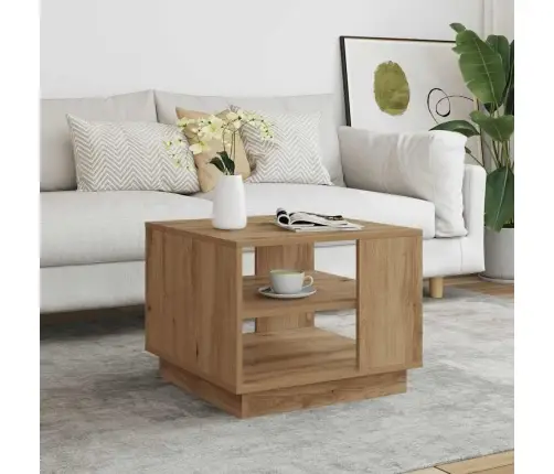 Kafijas Galdiņš Artisan Ozols 55X55X42 Cm Engineered Wood Vidaxl