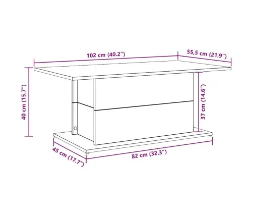 Kavos Staliukas, Artisano Ąžuolo, 102X55,5X40cm Mediena Kavos Staliukas, Artisano Ąžuolo, 102X55,5X40cm Mediena