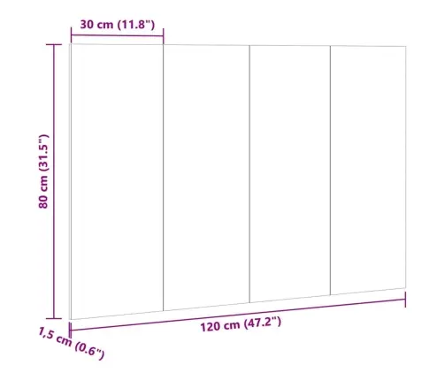 Lovos Galvūgalis, Artisano, 120X1,5X80cm Apdirbta Mediena