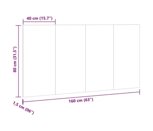 Gultas Galvgalis, Veca Koka, 160X1,5X80 Cm, Inženierijas Koks Vidaxl