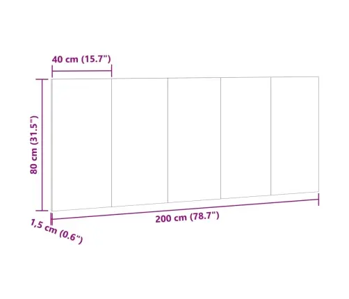 Gultas Galvgalis, Veca Koka, 200X1,5X80 Cm, Inženierijas Koks Vidaxl