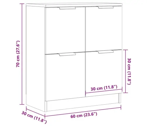 Šoninė Spintelė, Medienos, 60X30X70cm Apdirbta Mediena