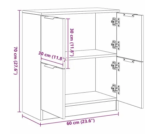 Puhvetkapp, Käsitöötamm, 60 X 30 X 70 cm Tehispuit