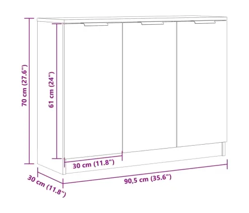 Puhvetkapp Vana Puit 90,5X30X70 Cm Engineered Wood