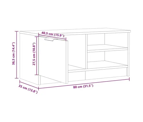 Telerikapp Old Wood 80X35X36,5 Cm Engineered Wood