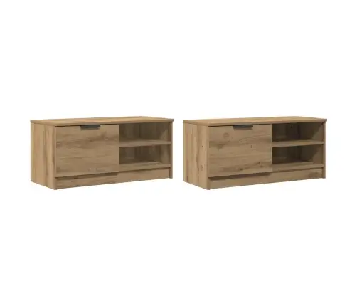 2 Daļu Tv Skapja Komplekts Artisan Oak 80X35X36,5 Cm Vidaxl