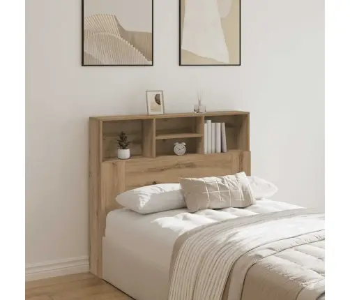 Gultas Galvgalis Ar Plauktu, 120X19X103,5 Cm, Inženierijas Koks Vidaxl