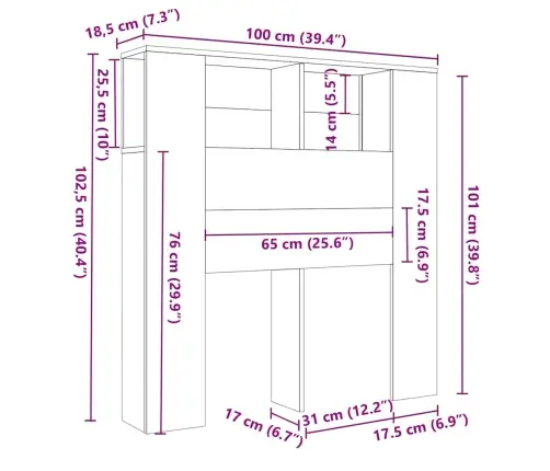 Voodipeatsi Kapp Vana Puit 100X18,5X102,5 Cm Ehituspuit
