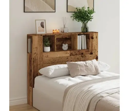 Gultas Galvgalis Ar Plauktu, 120X19X104,5 Cm, Inženierijas Koks Vidaxl