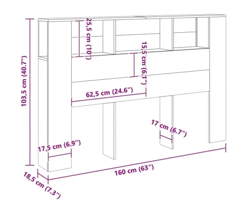 Galvgaļa Skapis Artisan Oak 160X18,5X103,5 Cm Engineered Wood Vidaxl