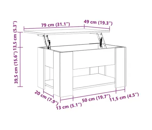 Diivanilaud Old Wood 79X49X41 Cm Engineered Wood Diivanilaud Old Wood 79X49X41 Cm Engineered Wood