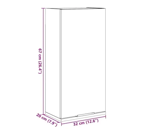 Seinale Kinnitatav Vannitoakapp, Vana Puit, 32X20X67 Cm
