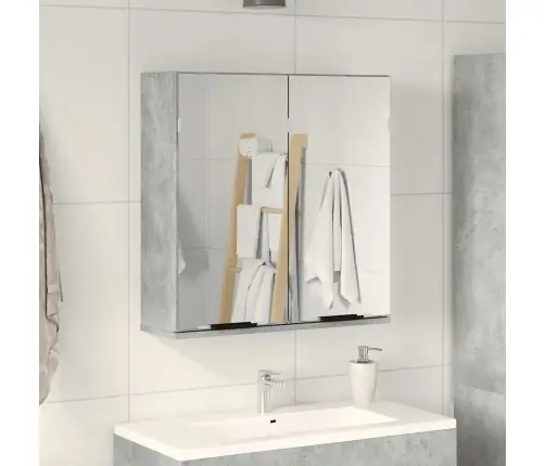 Vannasistabas Spoguļskapītis, Pelēks, 64X20X66,5 Cm Vidaxl