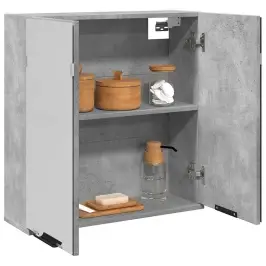 Vannasistabas Spoguļskapītis, Pelēks, 64X20X66,5 Cm Vidaxl