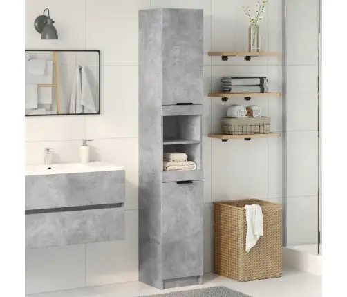 Vannasistabas Skapis, Pelēks, 32X34X188,5 Cm, Inženierijas Koks Vidaxl