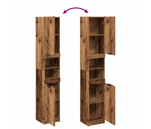 Vonios Kambario Spintelė Sena Mediena 32X34X188,5 Cm