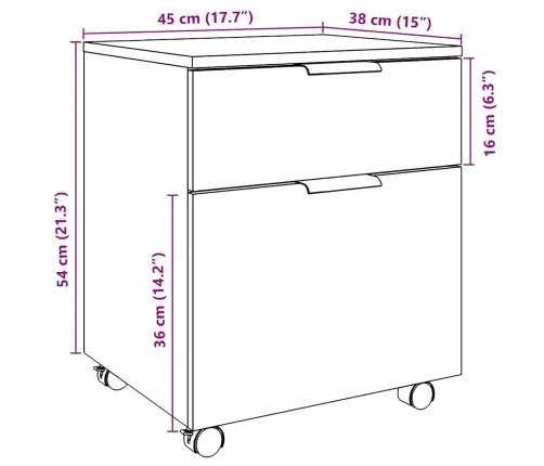 Mobili Dokumentų Spinta Su Ratukais Artisan Ąžuolas 45X38X54 Cm