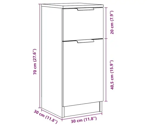 Šoninės Spintelės, 2Vnt., Medienos, 30X30X70cm Mediena