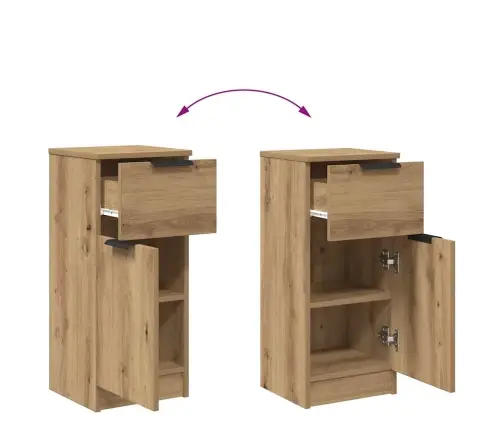 Kumode, Koka Krāsā, 30X30X70 Cm, Inženierijas Koks Vidaxl