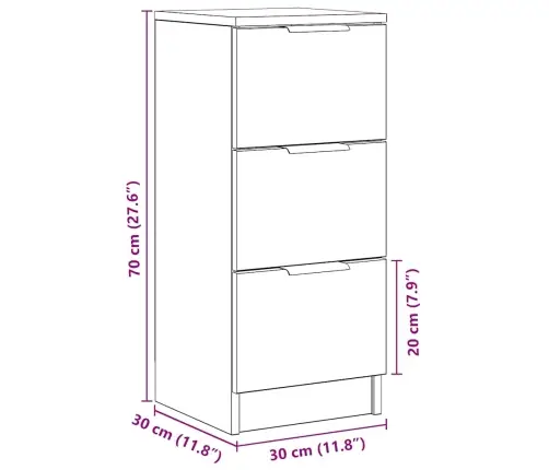 Kumode, Koka Krāsā, 30X30X70 Cm, Inženierijas Koks Vidaxl Kumode, Koka Krāsā, 30X30X70 Cm, Inženierijas Koks Vidaxl