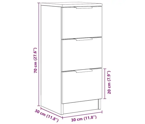 Puhvetkapid 2 Tk Artisan Oak 30X30X70 Cm Engineered Wood