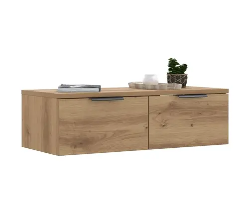 Sienas Skapītis, Koka Krāsa, 68X30X20 Cm, Inženierijas Koks Vidaxl