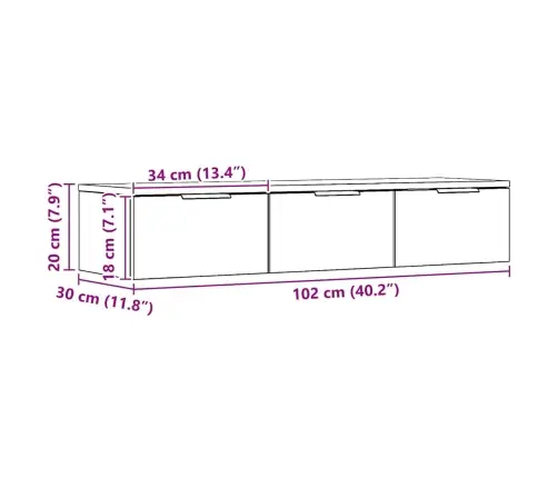 Sieninė Spinta Artisan Ąžuolas 102X30X20 Cm Inžinerinė Mediena
